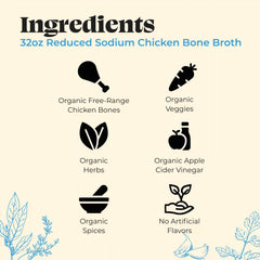 4 Pack: Reduced Sodium Chicken Bone Broth - 32oz