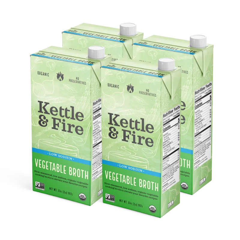 4 Pack: Vegetable Low Sodium Cooking Broth - 32oz