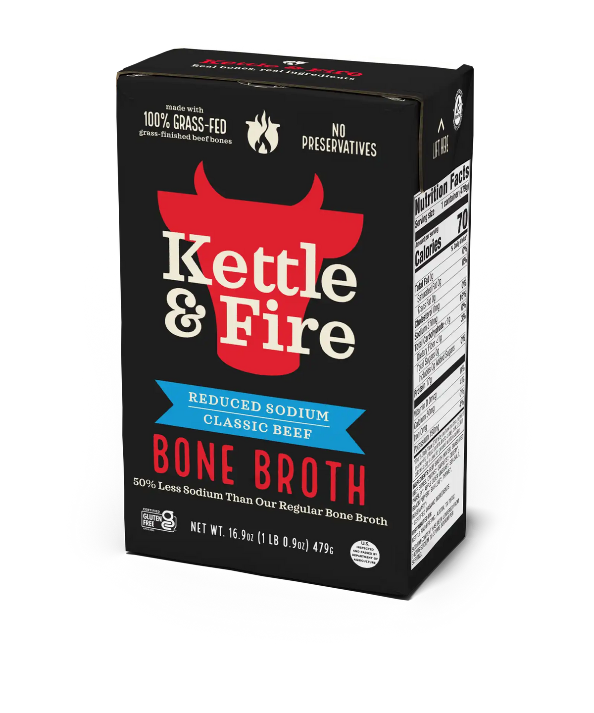 Reduced Sodium Beef Bone Broth - 16.9 oz